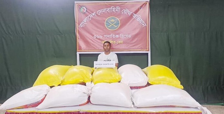 লাখাইয়ে খাদ্যবান্ধব কর্মসূচির ৭০৯ কেজি চালসহ ডিলার আটক