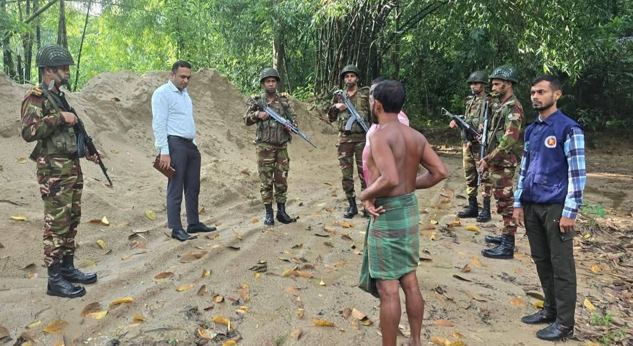 শ্রীমঙ্গলে অবৈধ বালু উত্তোলনের বিরুদ্ধে অভিযান 