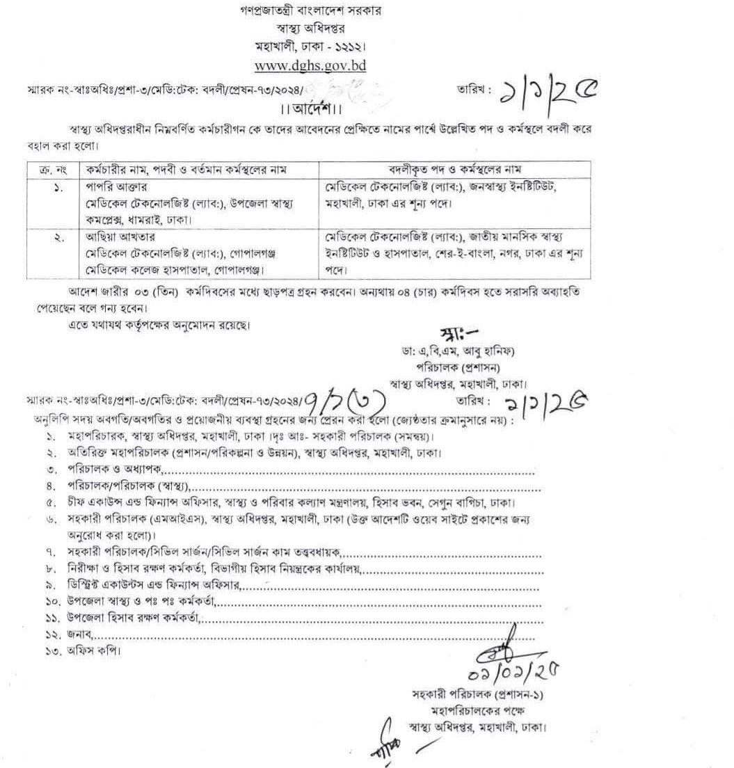 মেডিকেল টেকনোলজিস্ট বদলিতে কোটি কোটি টাকার বাণিজ্য