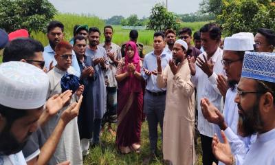 বাঞ্ছারামপুরে শহীদদের কবর জিয়ারত করলেন অধ্যাপক নকিবুল হুদা