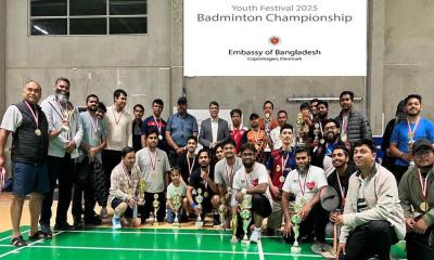 ডেনমার্কে যুব উৎসব উপলক্ষ্যে ব্যাডমিন্টন টুর্নামেন্ট