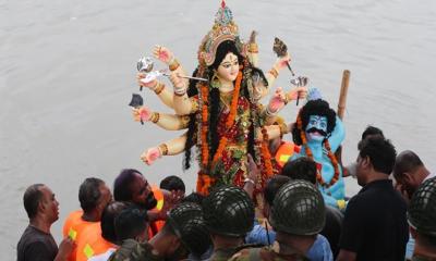 বিসর্জনে শেষ হলো শারদীয় দুর্গোৎসব